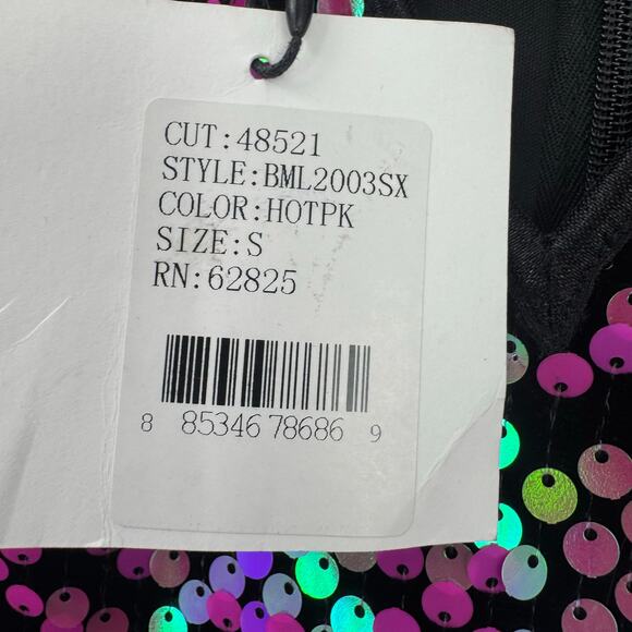 SHO by Tadashi Shoji Long Sleeve Paillette Body-Con Cocktail Dress Size S NWT - Picture 7 of 10